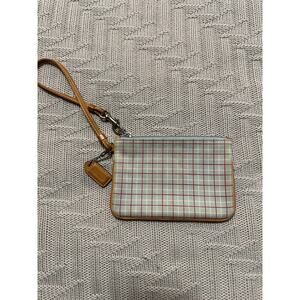 Vintage Y2K Coach plaid small wristlet